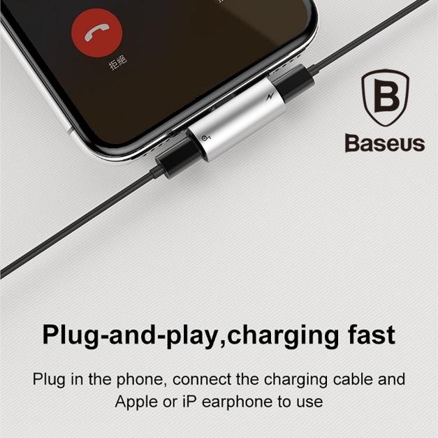 Baseus 3 in 1 Charging+Music+Calling Lightning iPhone male to Dual iPhone Female adopter