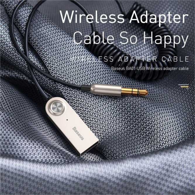 Baseus BA01 USB Bluetooth Adapter Dongle Cable For Car 3.5mm Jack Aux Bluetooth 5.0 Speakers audio transmitter
