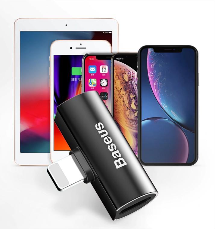 Baseus 3 in 1 Charging+Music+Calling Lightning iPhone male to Dual iPhone Female adopter