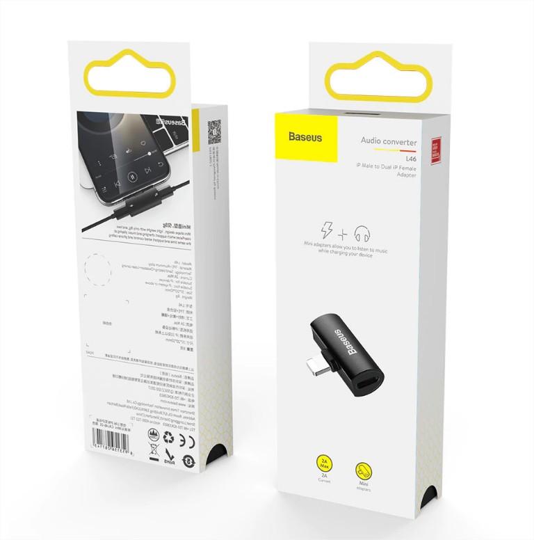Baseus 3 in 1 Charging+Music+Calling Lightning iPhone male to Dual iPhone Female adopter