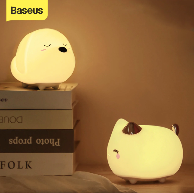 Baseus Rechargeable Night Light Touch Sensor Side Lamps Cat & Dog Styles
