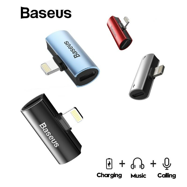 Baseus 3 in 1 Charging+Music+Calling Lightning iPhone male to Dual iPhone Female adopter