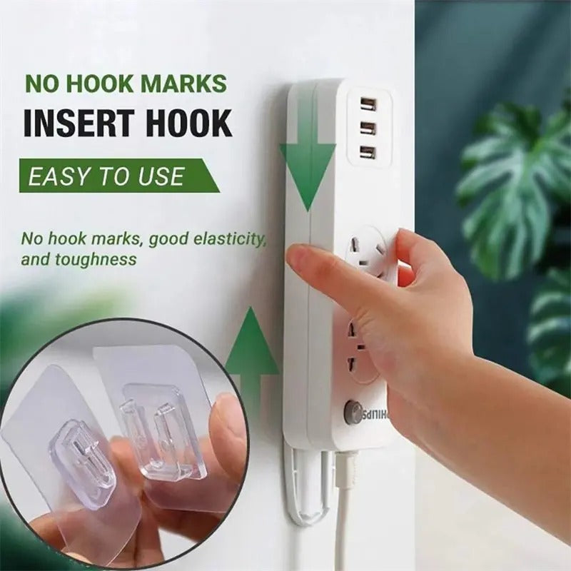 Double Hook Free Punching Strong Seamless Hook Waterproof Transparent