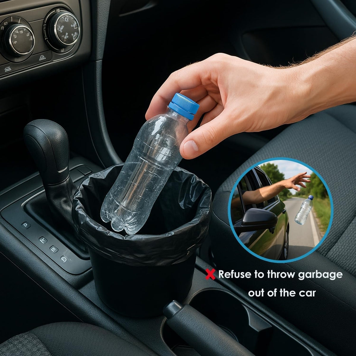 Pack of 5 pcs Mini Trash Bags for Car (60 Bags/Roll)