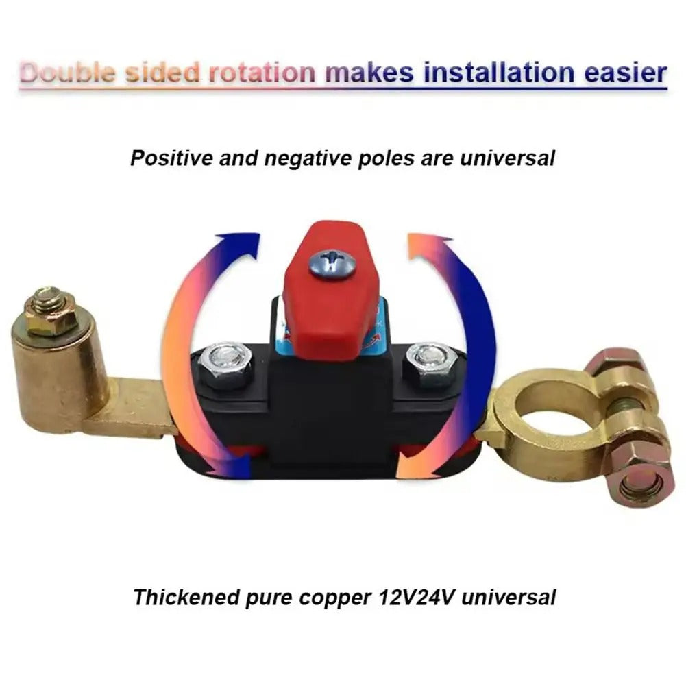 Universal Car Battery Disconnect Switch with Pure Copper Terminal ā Safe Power Cut-Off for Vehicles