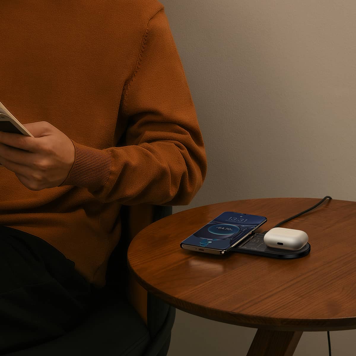 Baseus Digital LED Display 2in1 Wireless Charger 20W Black Universal version