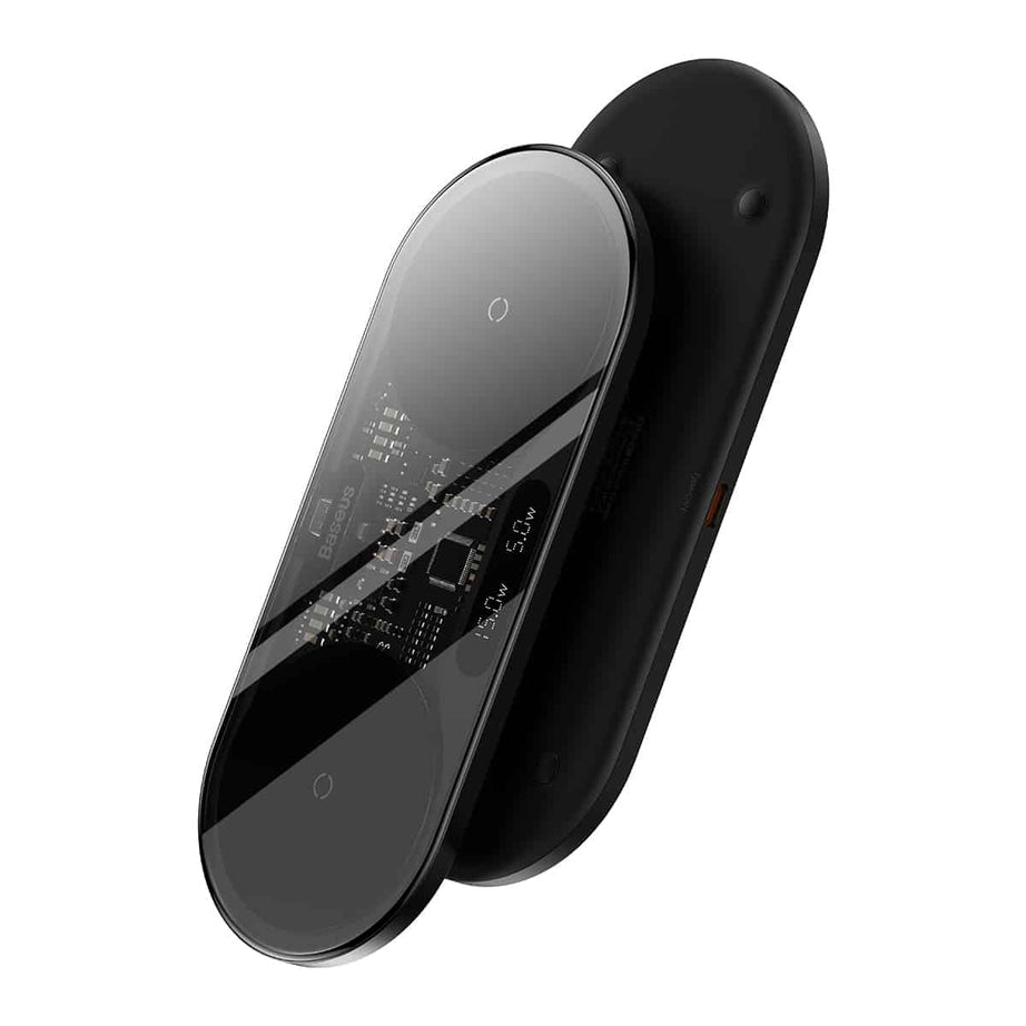 Baseus Digital LED Display 2in1 Wireless Charger 20W Black Universal version
