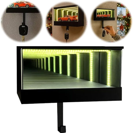 Rechargeable LED Smart Garage Mirror Keychain Wall Mount Display for Car Lovers