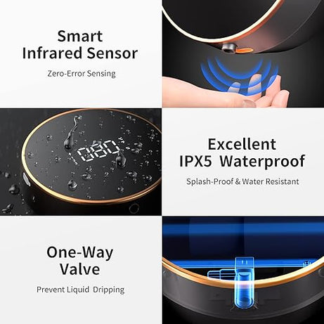 Smart Rechargeable Automatic Foaming Soap Dispenser Touchless with Built-in Temperature Display