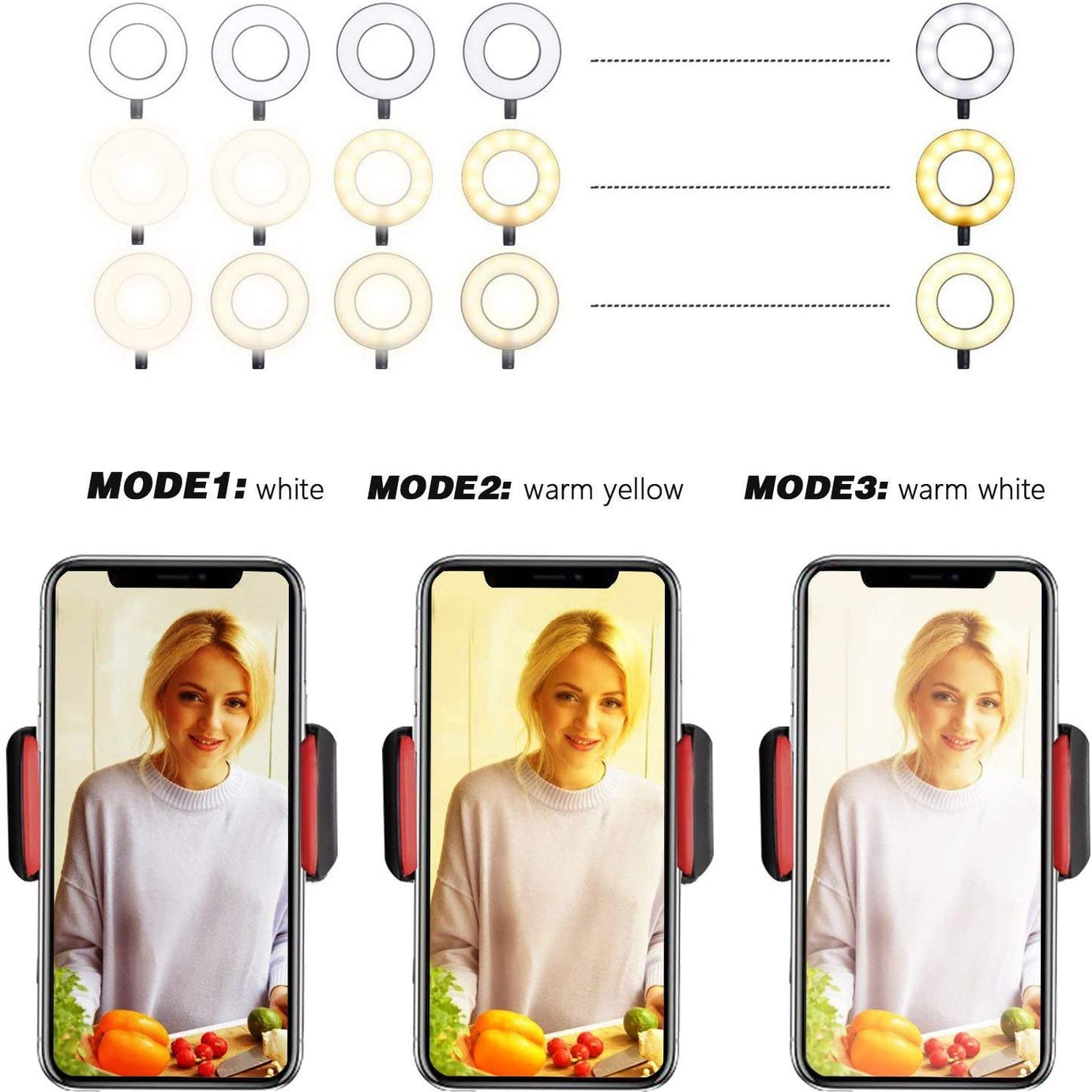 upgraded 2 in 1 Led Selfie Ring Light with Phone Holder Desk Lamp Lazy Bracket Tabletop Stand Flexible