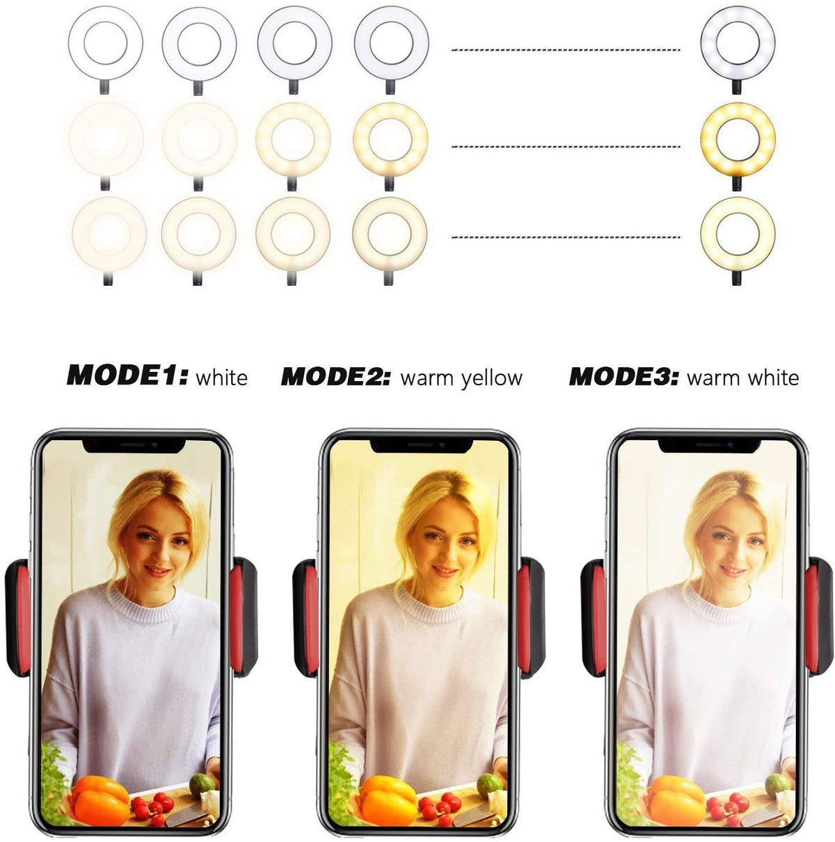 upgraded 2 in 1 Led Selfie Ring Light with Phone Holder Desk Lamp Lazy Bracket Tabletop Stand Flexible