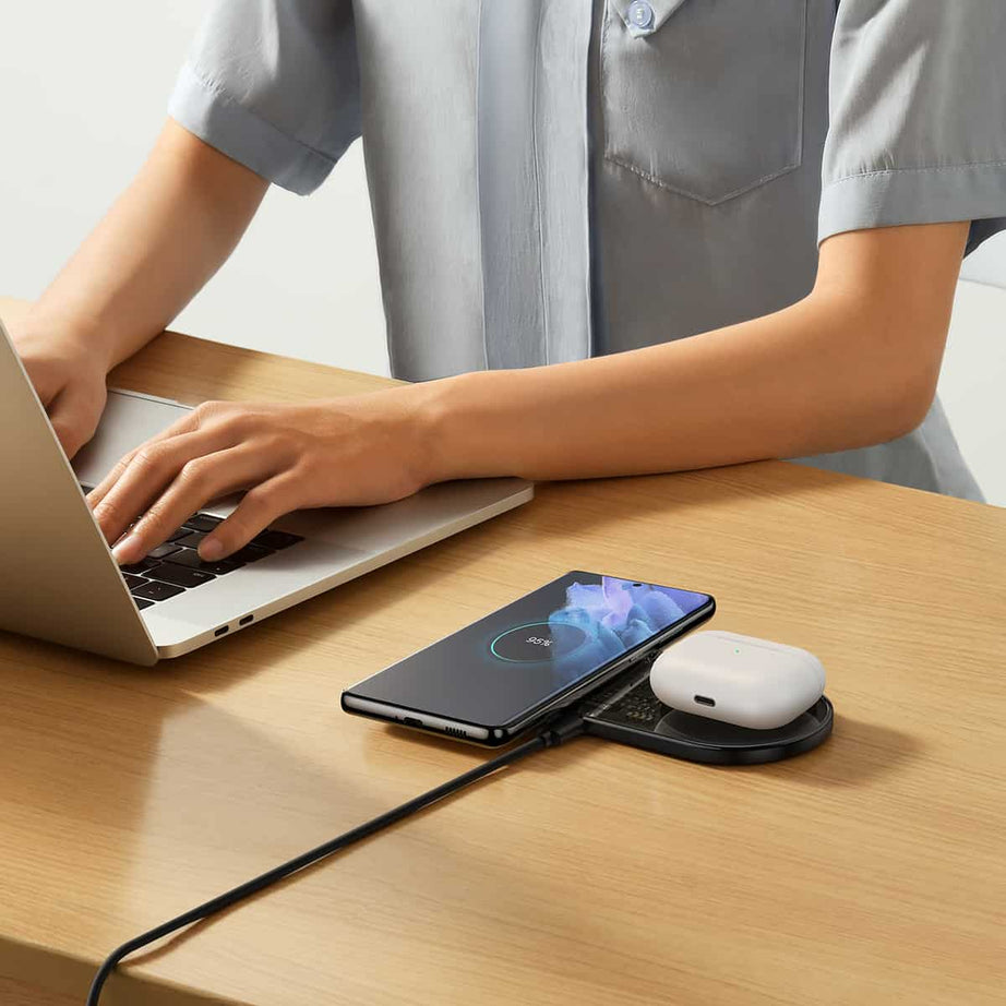 Baseus Digital LED Display 2in1 Wireless Charger 20W Black Universal version