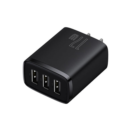 Baseus Charger 17W 3 Usb Output Black US Plug CCXJ020001