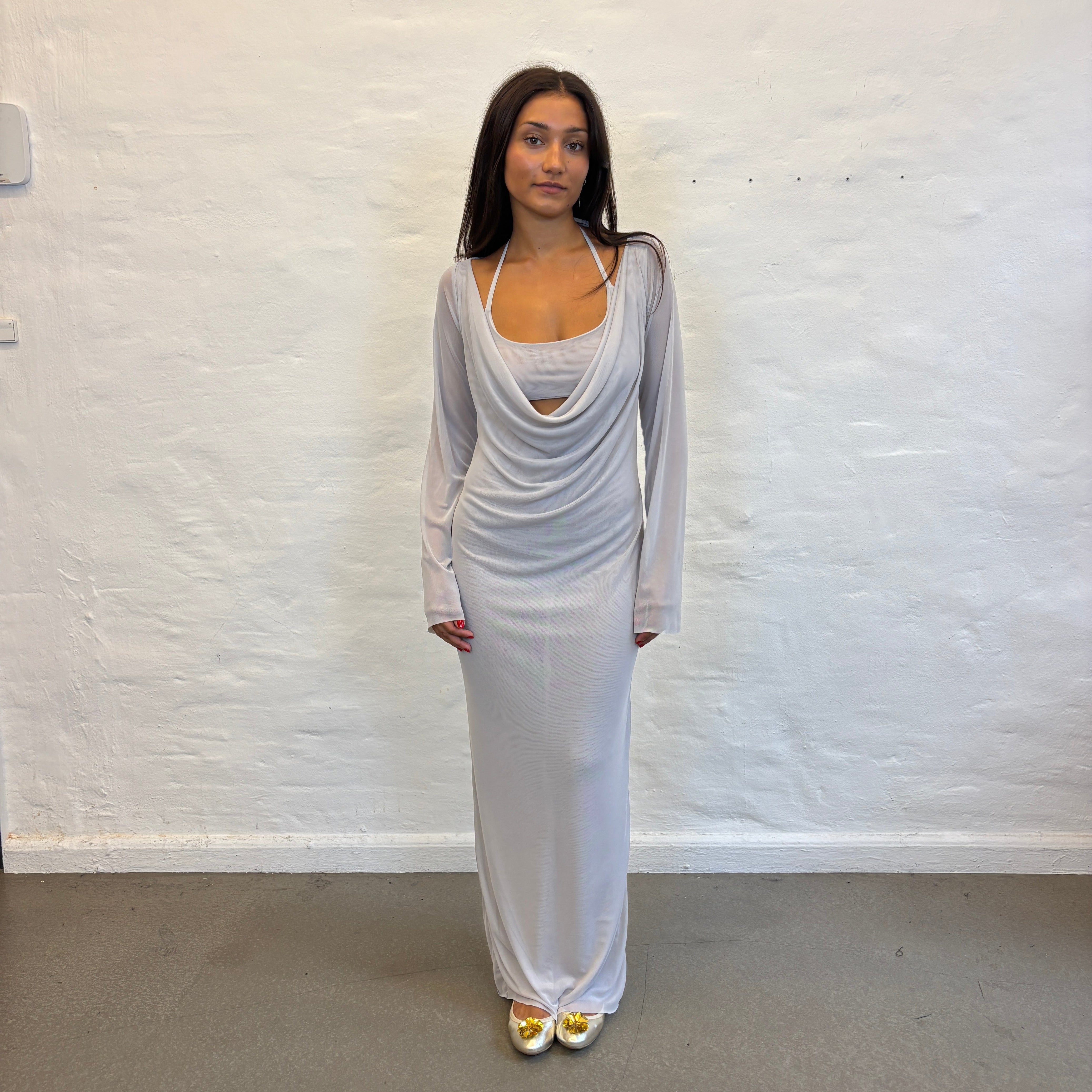 ALBA DRESS W BRA LIGHT GREY