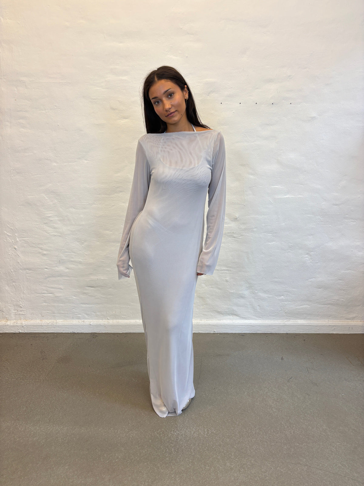 ALBA DRESS W BRA LIGHT GREY