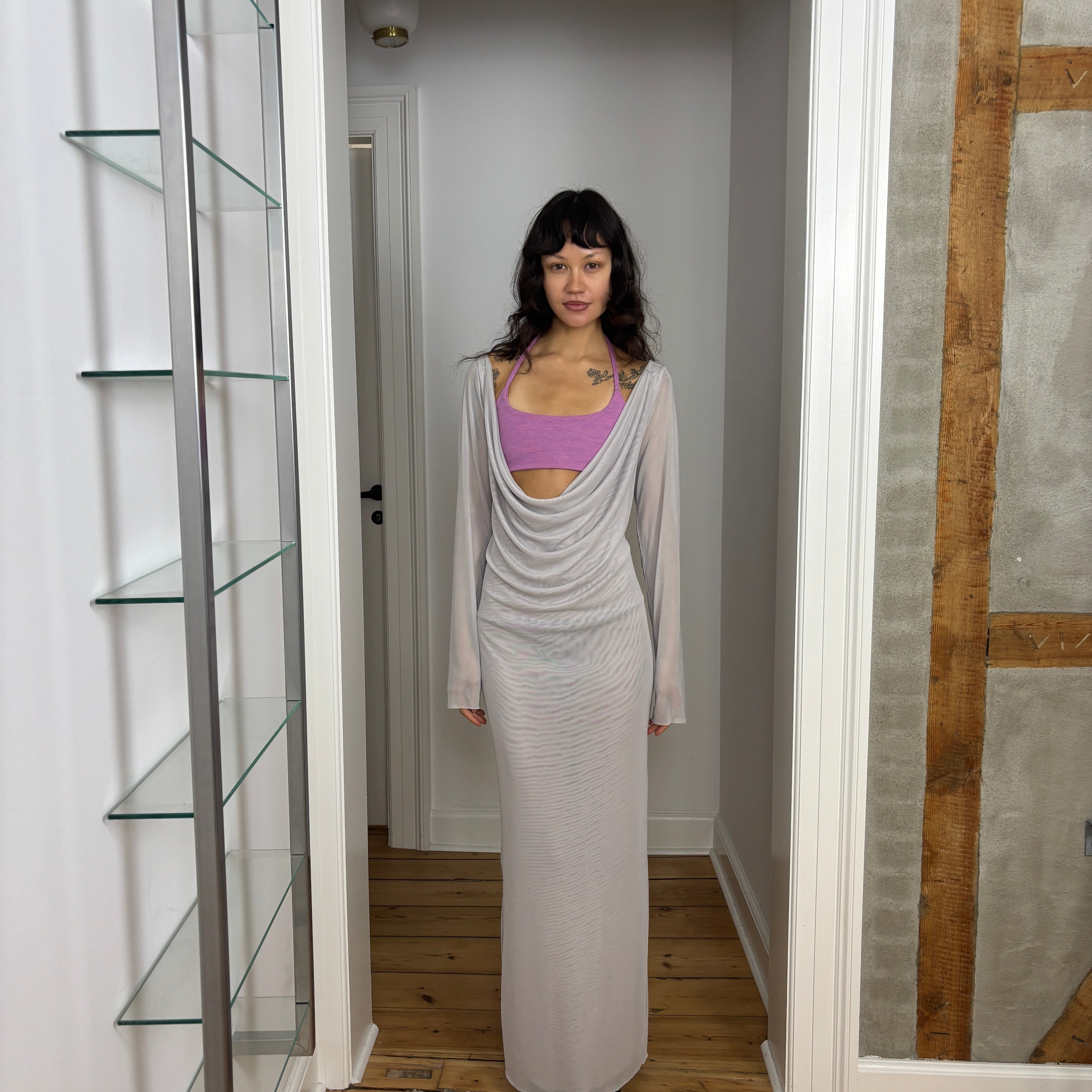 ALBA DRESS W BRA LIGHT GREY