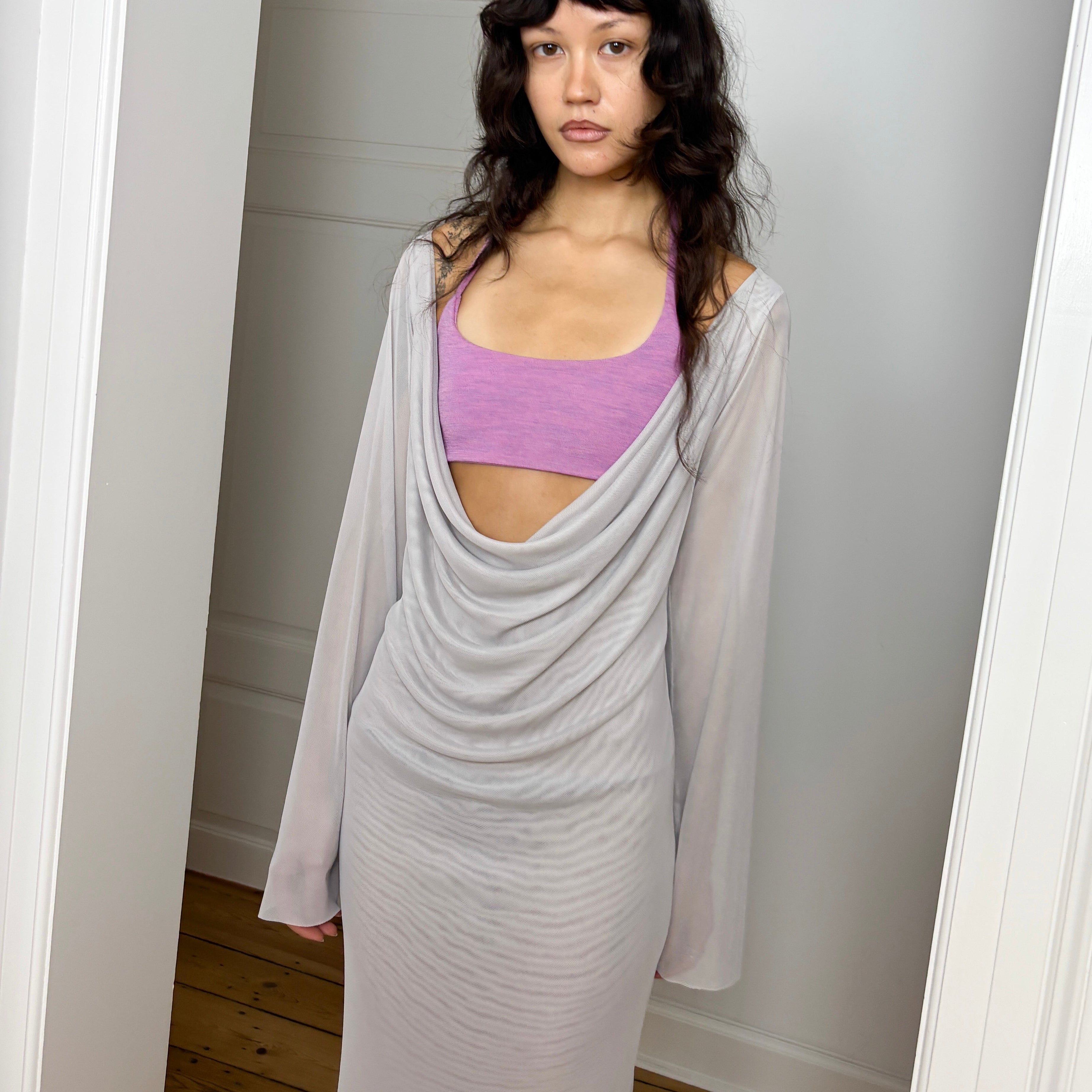 ALBA DRESS W BRA LIGHT GREY