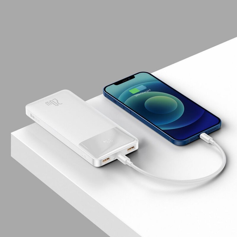 Baseus Bipow Digital Display 20W 10000mAh Power Bank White (PPDML-L02)