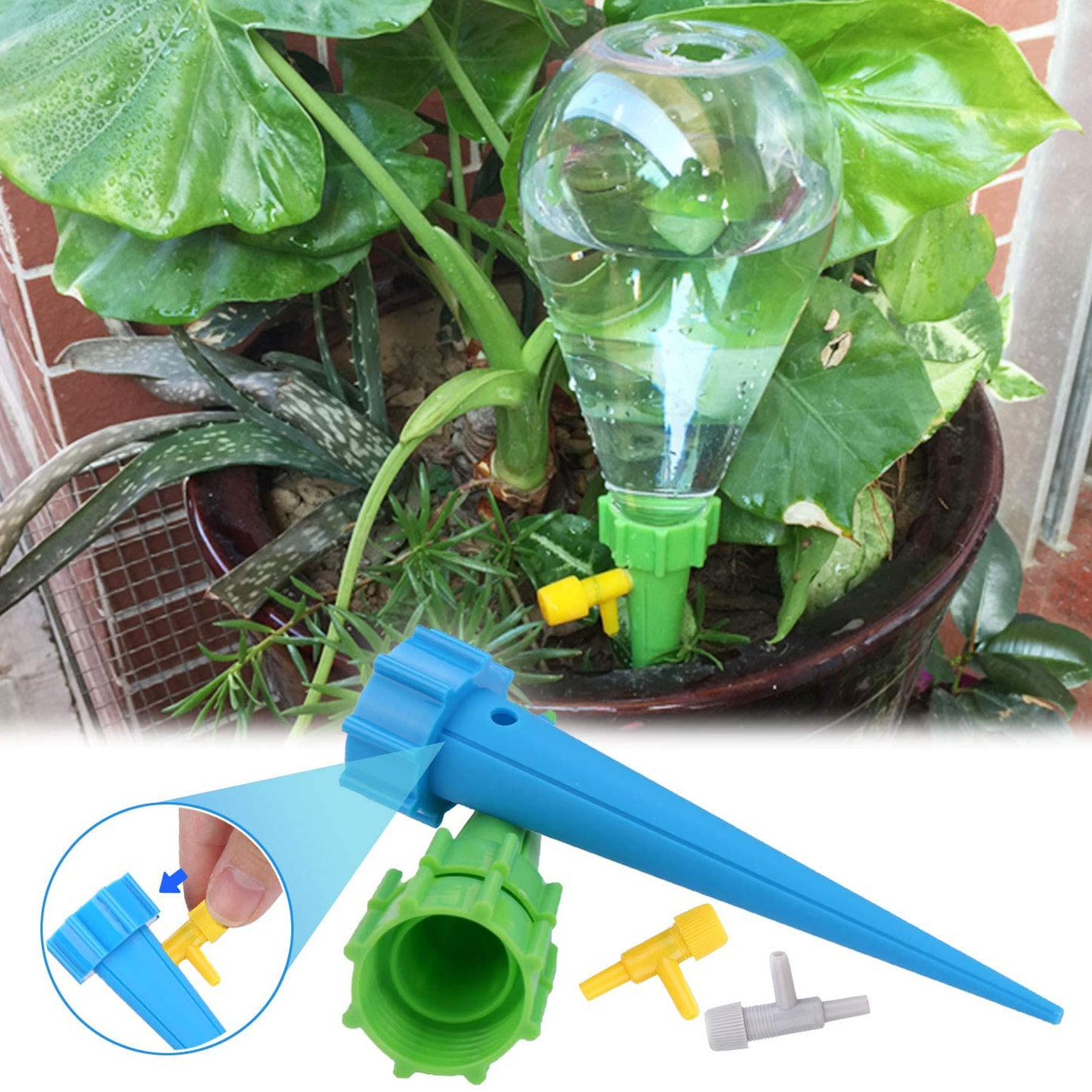 Automatic plant water dripping spikes