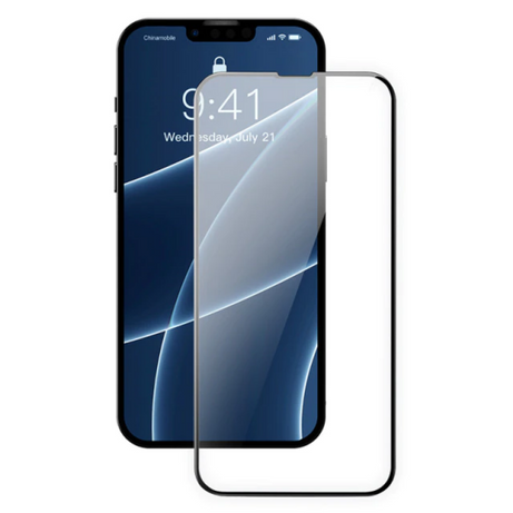 iPhone 13 Series Baseus Pack of 2 pcs Edge to edge Porcelain Crystal Tempered Glass protector Black Edges with applying kit