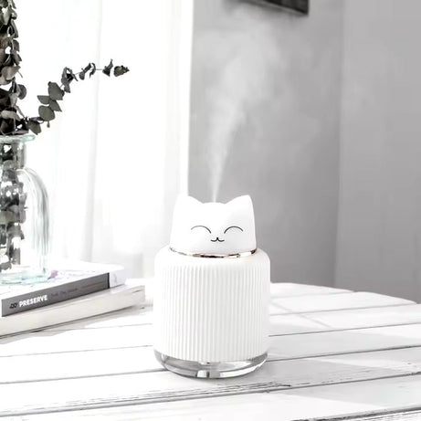 Cartoon Cat Mini Humidifier E340 – Quiet & Efficient Air Moisturizer ( Free 10ml Oil Fragrance)