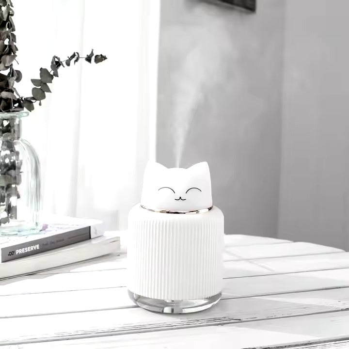 Cartoon Cat Mini Humidifier E340 – Quiet & Efficient Air Moisturizer ( Free 10ml Oil Fragrance)