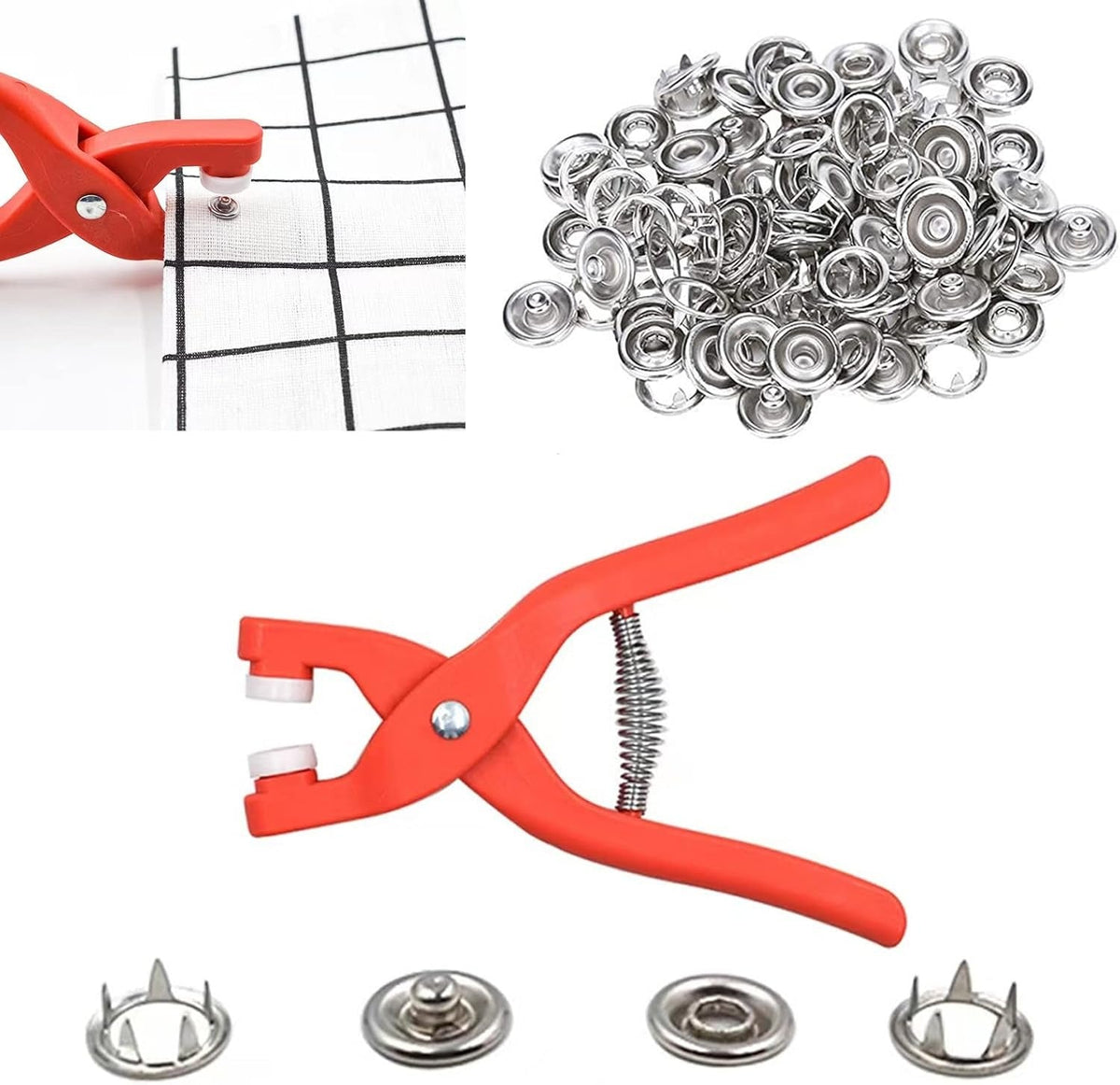 Snap Button Kit with Pliers – Free 50 Sewing Button Sets