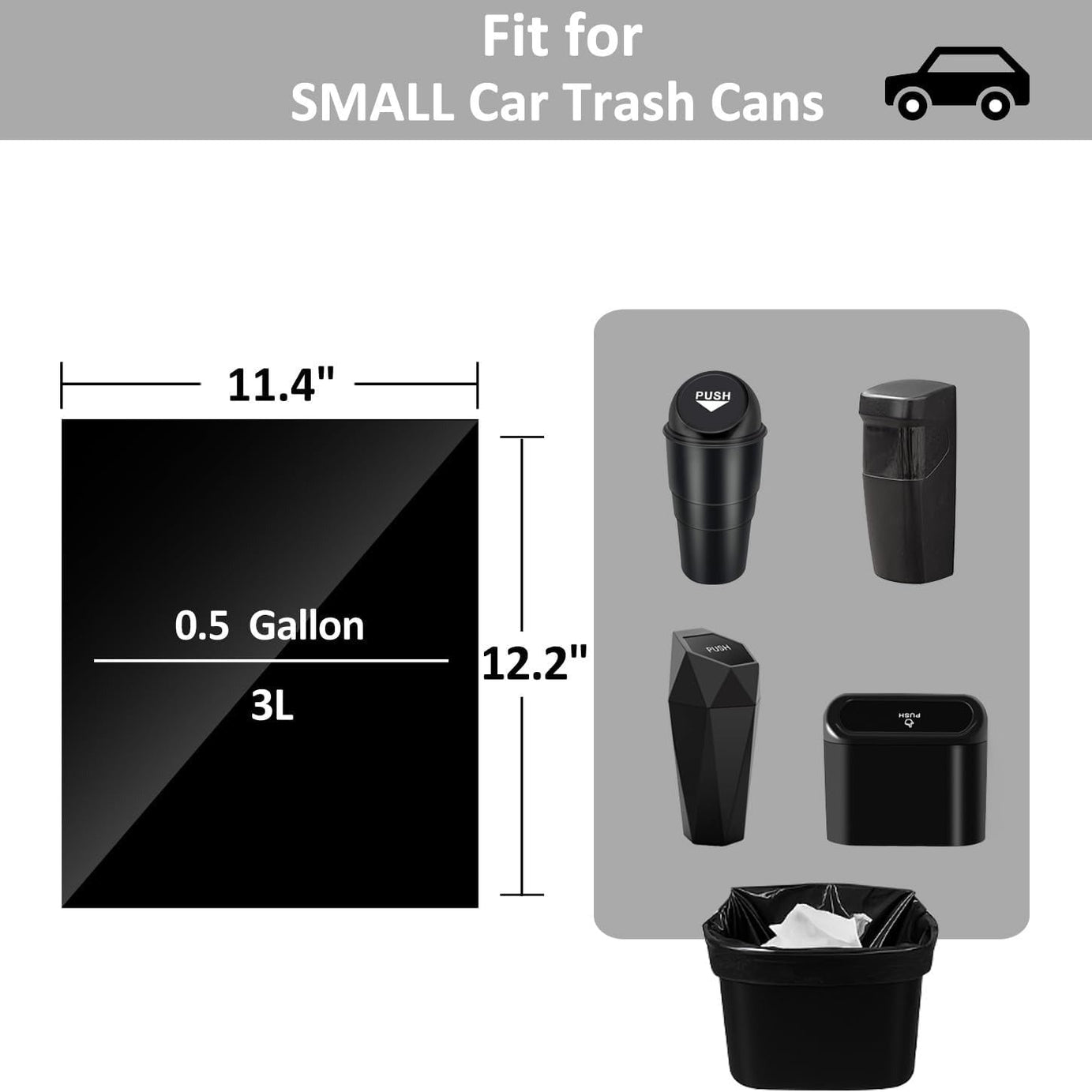 Pack of 5 pcs Mini Trash Bags for Car (60 Bags/Roll)