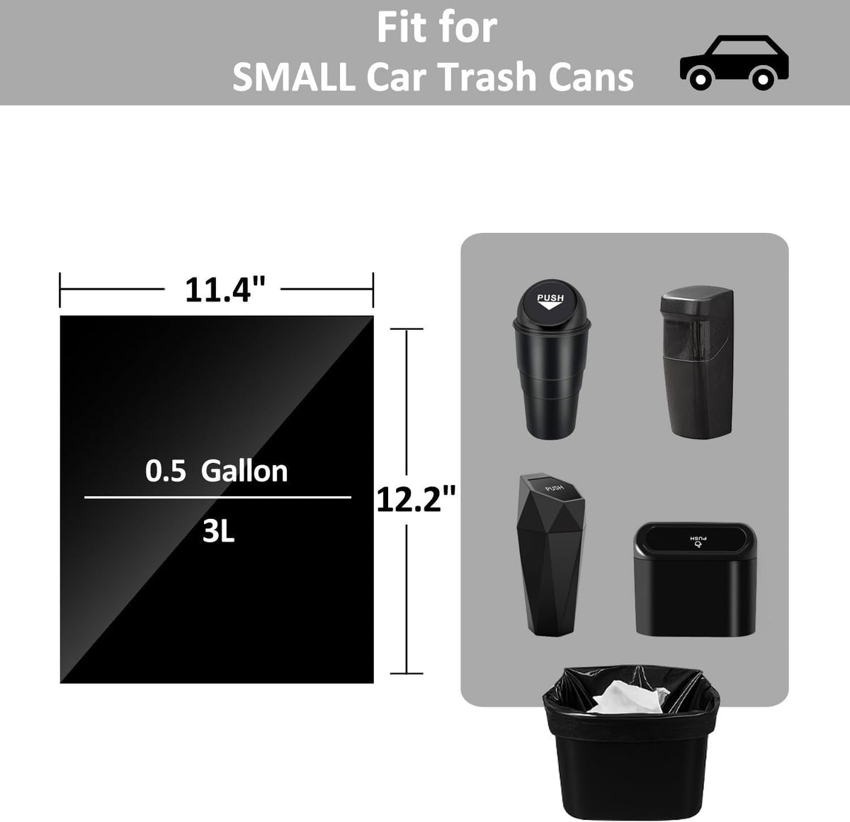 Pack of 5 pcs Mini Trash Bags for Car (60 Bags/Roll)