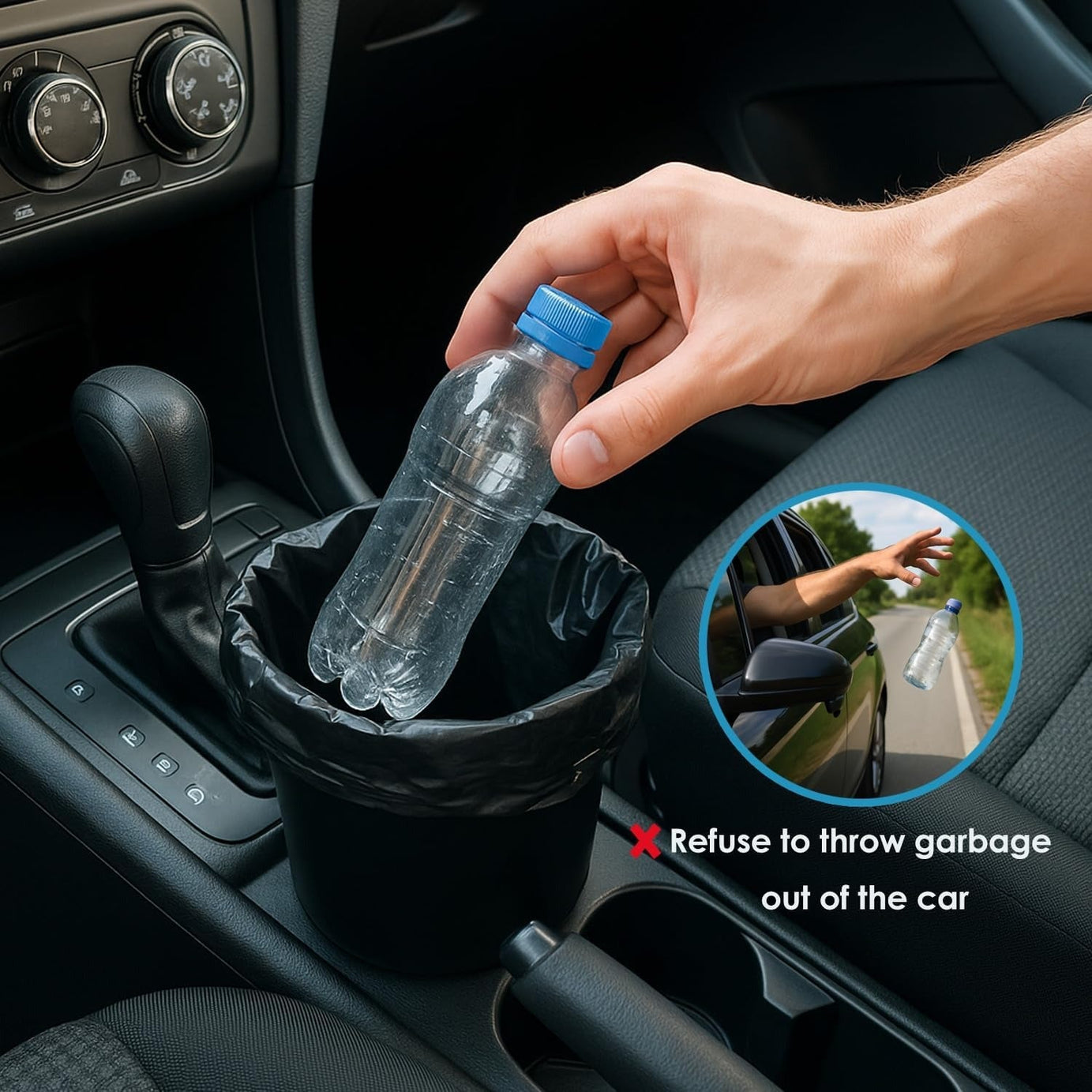 Pack of 5 pcs Mini Trash Bags for Car (60 Bags/Roll)