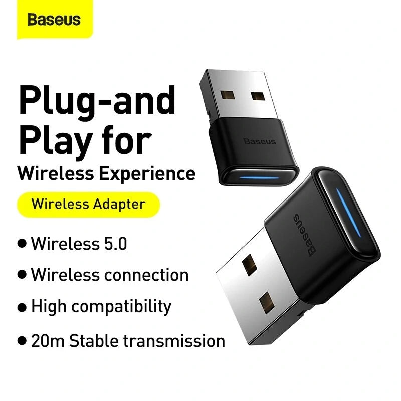 Baseus USB Bluetooth 5.0 Adapter Dongle Audio Receiver Transmitter For PC Speaker Laptop PS4 Wireless Mouse USB Transmitter