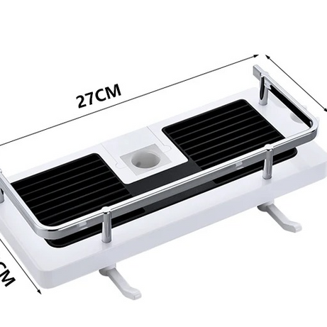 Adhesive Shower Shelf with Soap Holder – Tool-Free Installation for Modern Bathrooms
