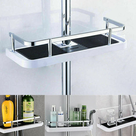 Adhesive Shower Shelf with Soap Holder – Tool-Free Installation for Modern Bathrooms