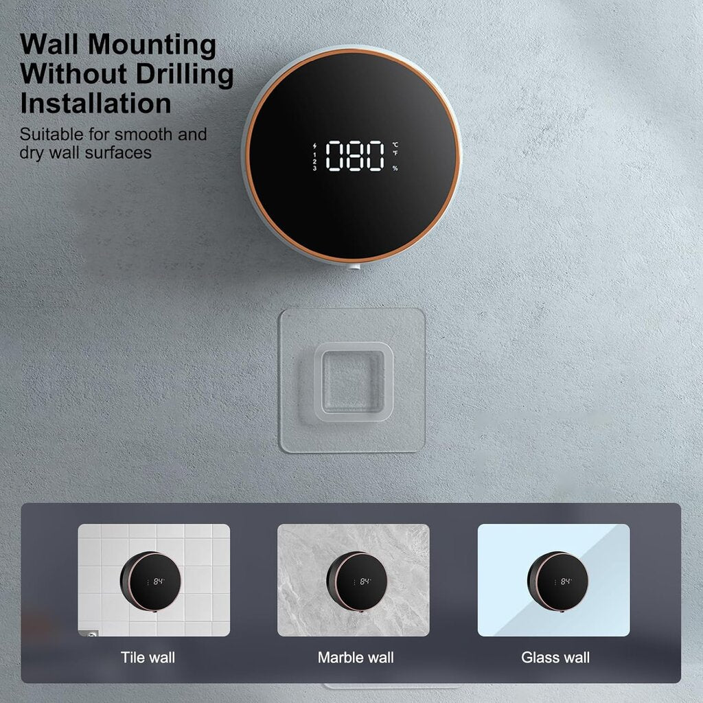 Smart Rechargeable Automatic Foaming Soap Dispenser Touchless with Built-in Temperature Display