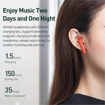 Baseus W09 TWS Bluetooth Earphone Wireless Handsfree Headphones Stereo Buletooth 5.0 Earphone