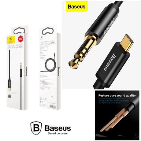 BASEUS M01 USB TYPE-C / 3.5MM AUDIO CABLE - 1.2M